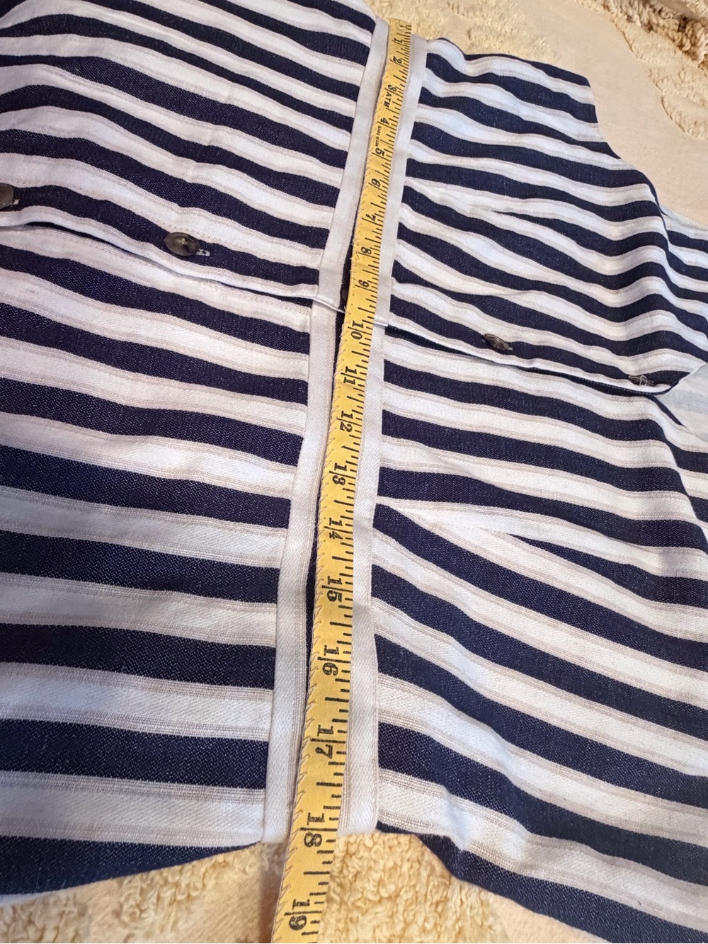 J. Crew Navy and White Vertical-Stripe Button-Front Midi Dress - Picture 7 of 11